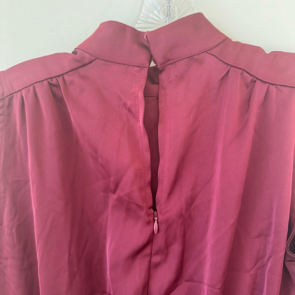 Lulus Classic Elegance Wine Red Satin Maxi Dress small - Picture 5 of 9